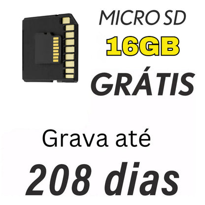 Câmera WiFi 360° Lâmpada Full HD com Visão Noturna + Cartão 16GB Grátis