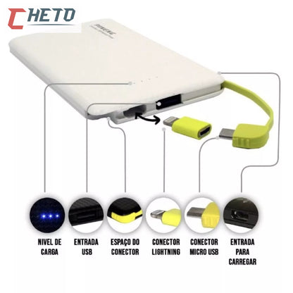 Power Bank Pineng Original Portátil — bateria extra para rotina, viagem e trabalho