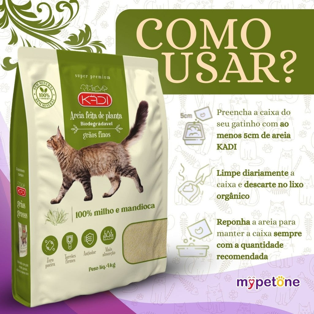 Areia Biodegradável para Gatos 4kg – Mais Higiene e Praticidade no Dia a Dia