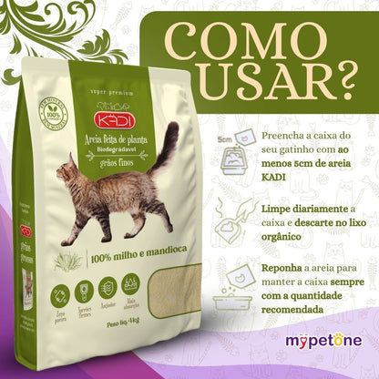Areia Biodegradável para Gatos 4kg – Mais Higiene e Praticidade no Dia a Dia