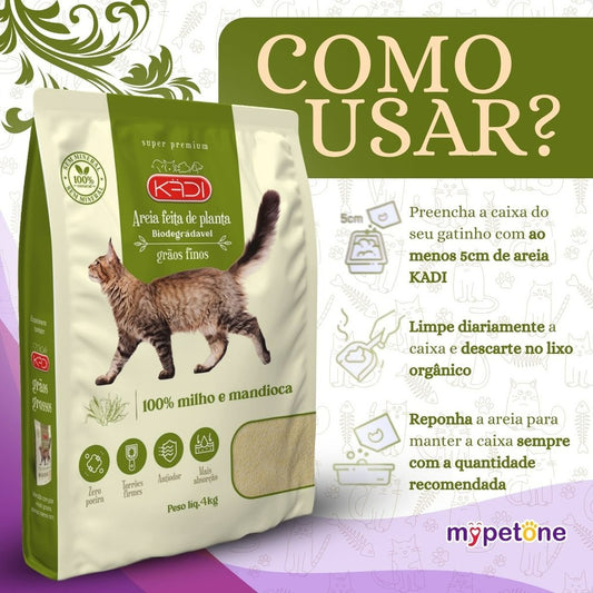 Areia Biodegradável para Gatos 4kg – Mais Higiene e Praticidade no Dia a Dia