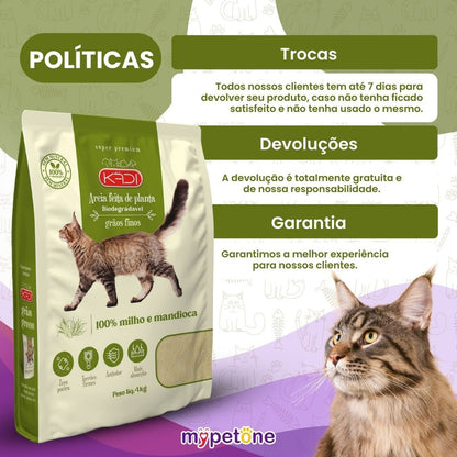 Areia Biodegradável para Gatos 4kg – Mais Higiene e Praticidade no Dia a Dia