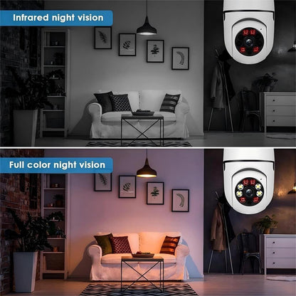 Câmera WiFi 360° Lâmpada Full HD com Visão Noturna + Cartão 16GB Grátis