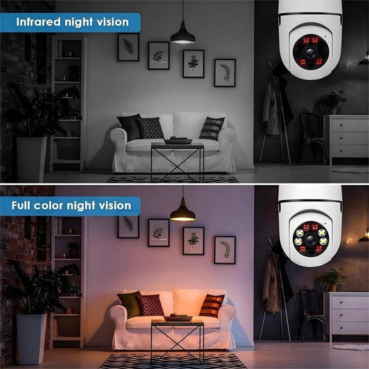 Câmera WiFi 360° Lâmpada Full HD com Visão Noturna + Cartão 16GB Grátis